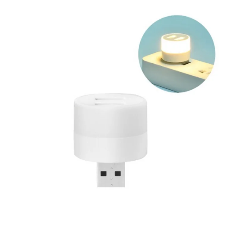 Usb Dual Plug Computer Portable Power Charging Usb Small Book Led Eye Protection Reading Small Round Nig