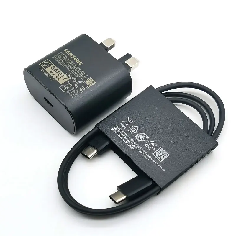 For Samsung 25W UK Plug Super Fast Charger Adapter For Galaxy Z Flip Fold 6 5 4 3 2 S24 S23 S22 S21 S20 Ultra FE A15 A25 A35 A55