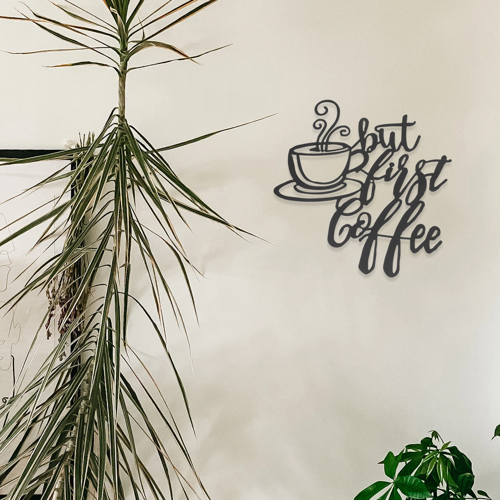 

Iron Craft Wall Decor Unique Coffee Alphabet Design Hanging Decoration for Home Bedroom Living Room Kitchen Indoor Use