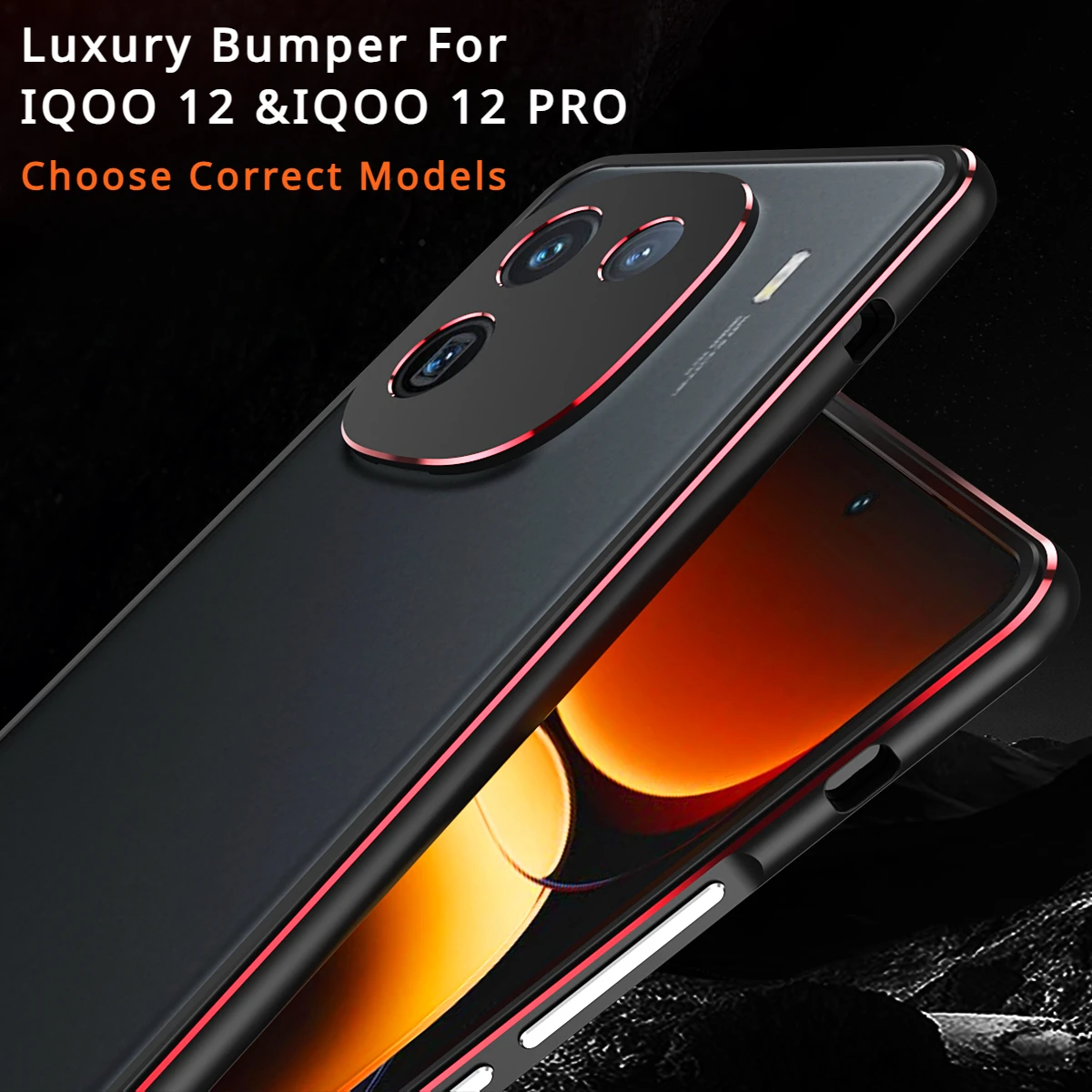 iQOO12 iQOO 12 PRO Luxury Colorful Case Aluminum Bumper Metal Frame Cover For Vivo iQOO12 Pro iQOO 12 + Lens Camera Protection