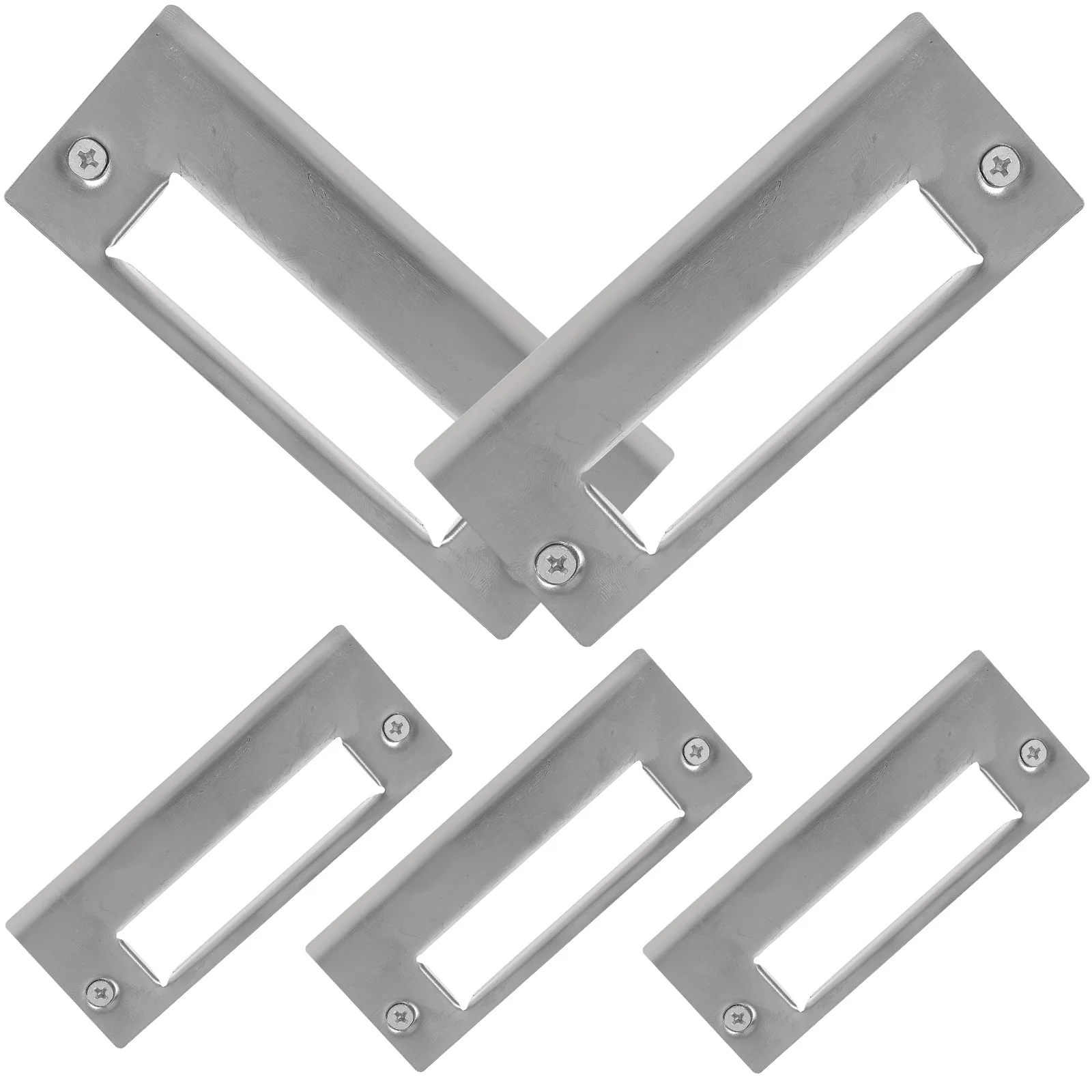 

5pcs Stainless Steel Strike Plates Hole Cover Heavy Duty Deadbolt Installation Kit Durable Reinforcement Front Security Cover