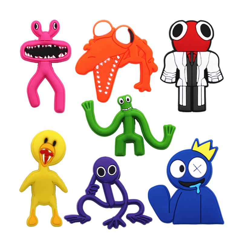 7Pcs Monster Characters Clog Charms Funny Cartoon Weirdcore Shoe Decorations Buckles DIY Pins Novelty Mixed Set Party Gifts