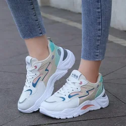 Altura Aumento Respirável Mesh Sport Sneakers para Mulheres, Chunky Platform Shoes, Casual Sneakers, Nova moda