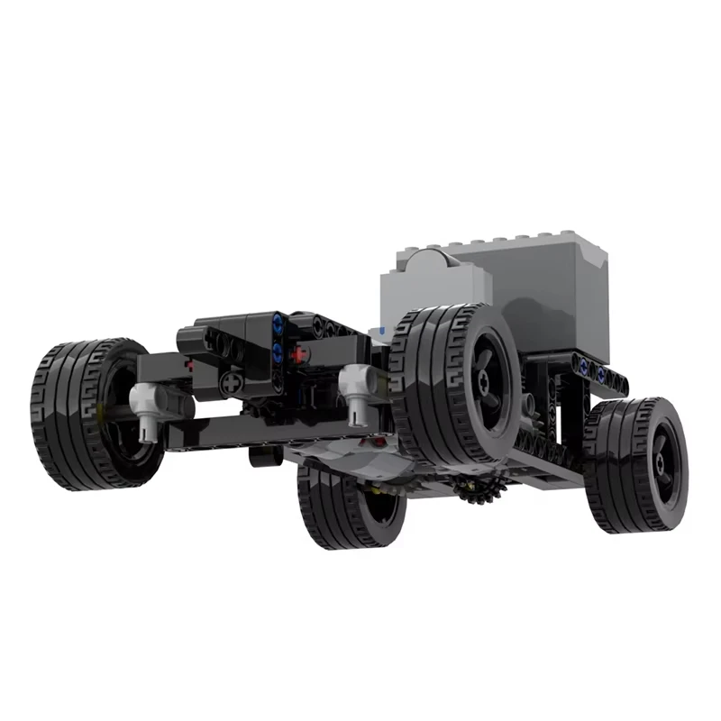 MOC الدفع الرباعي سيارة التحكم عن بعد مفتوحة المصدر الهيكل الخلفي عجلة القيادة وحدات محرك مزدوج لعبة تجميع لعبة تعليمية