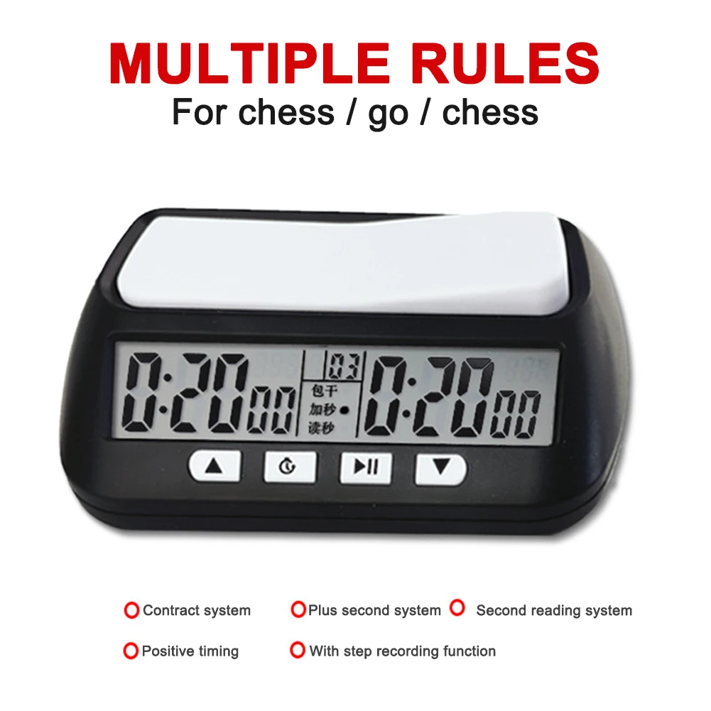 Digital Chess Clock Multifunctional Board Game Countdown Timer Professional with Memory and Step Function Gifts for Chess Lovers view 5
