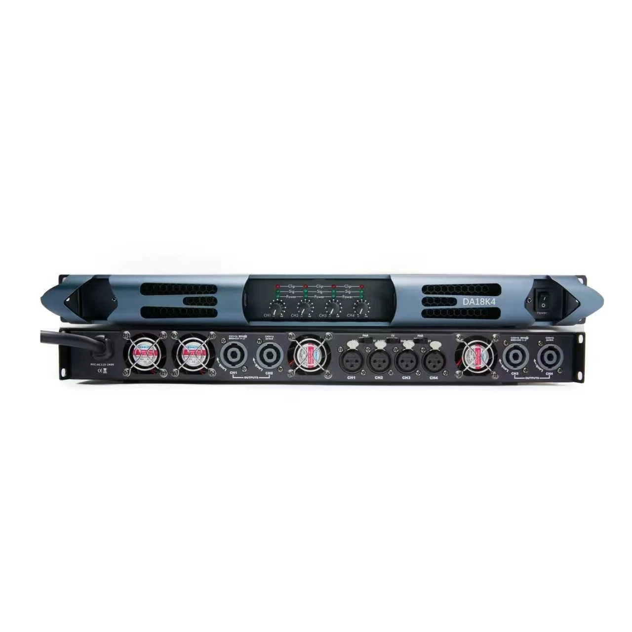 DA10K4 Audio Power Amplifier 4 Channel Power 1u Class D Sound System Amplifier Metal Carton Box Sound Speaker Pro Audio