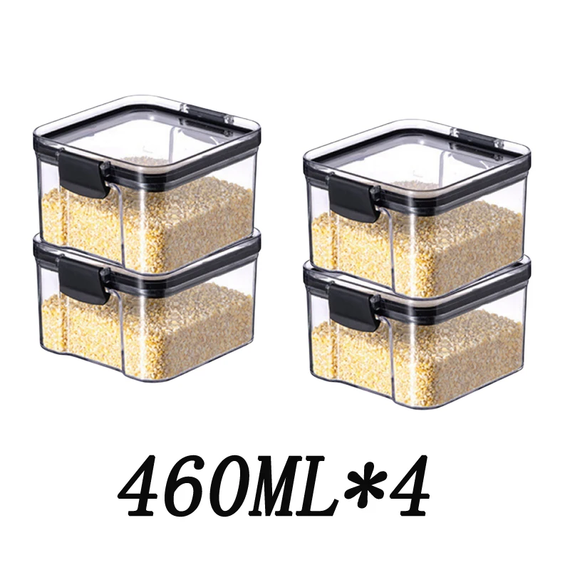 Caja de almacenamiento para interruptor de 460ML, tarro de almacenamiento para cereales gruesos, frutas secas, especias, accesorios de cocina familiares, hebilla de interruptor de sellado