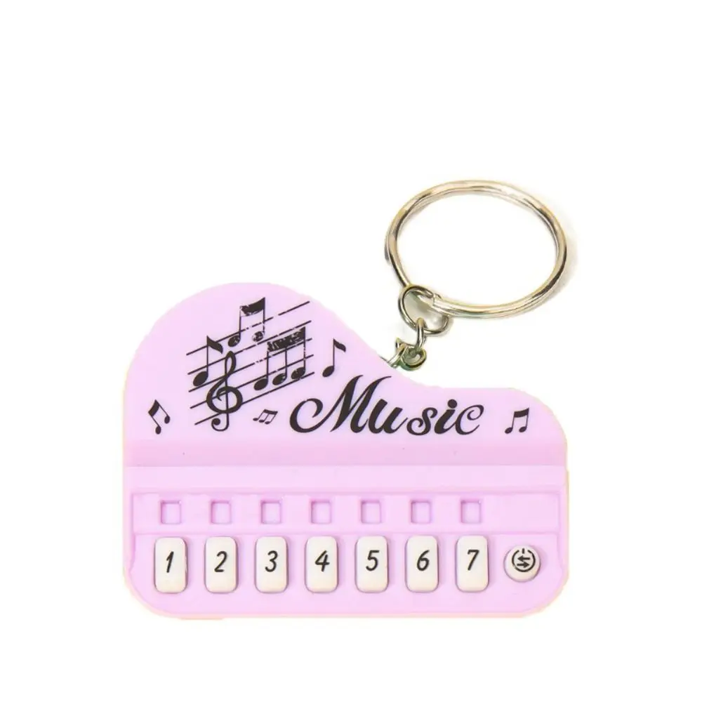 

Cute ABS Electronic Organ Pendant Working Finger Piano Luminous Interactive Keychain Piano Keyring Women