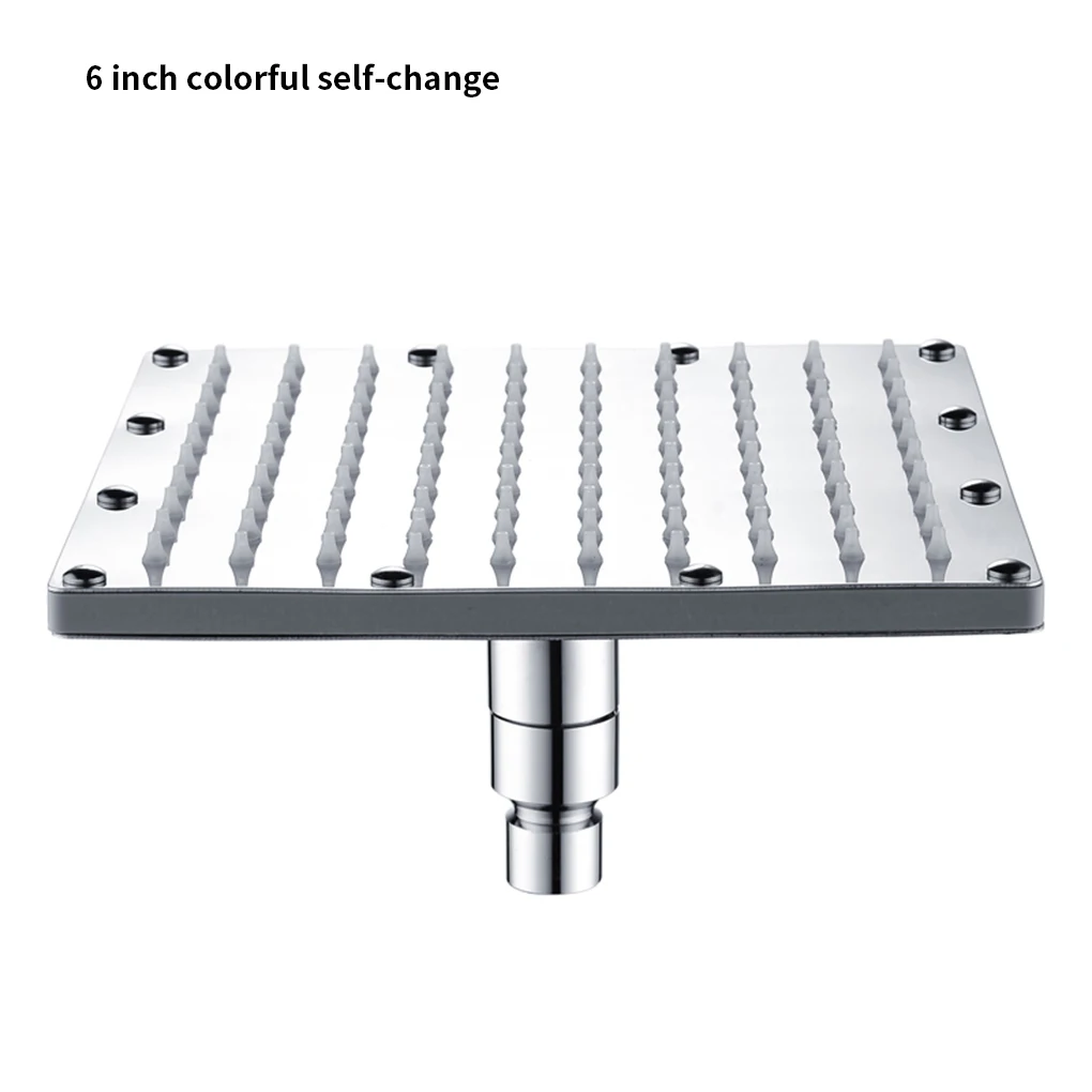 Top Shower LED Color Changing Rainfall Top Spray 6-inch Ceiling Shower , Colorful, Automatic Changing
