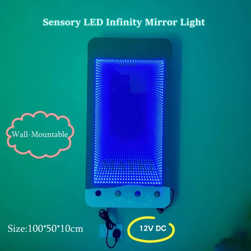 Sensory Toys Color Changing Tunnel Infinite Mirror Light Autism Interactive Infinite Tunnel