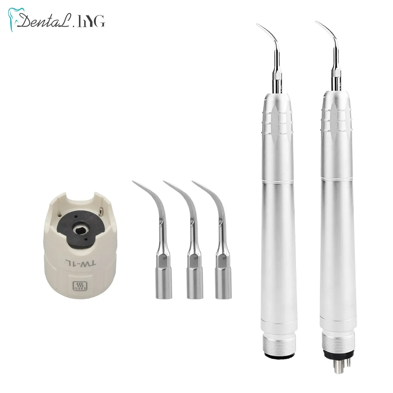 2Holes/4 Holes Dental Ultrasonic Air Scaler Handpiece 3 Tips Air Scaling Polishing Tools Teeth Whitening Cleaner