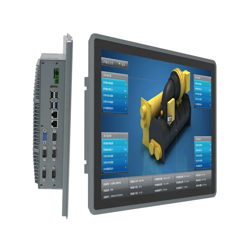 10 12 15 17 19 inch RS485/RS232 J6412 i3 i5 embedded wall mounted capacitive touch screen all in one industrial panel pc