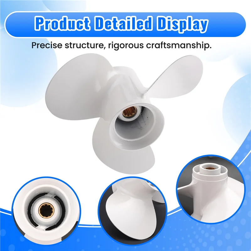 

A82M-664-45945 664-45945-00-EL 9 7/8 X 10 1/2 Пропеллер для 20 л.с., 30 л.с., белый, 3 лопасти, 10 шлицевых зубьев, вращение R