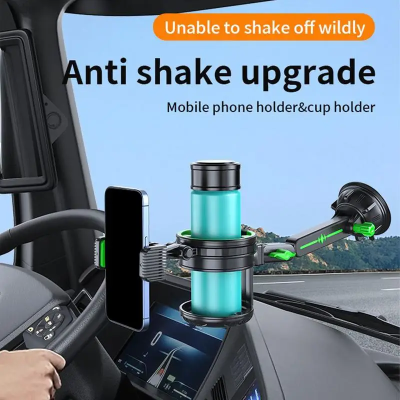 

Car Cup Phone Holder Non-Slip Silicone Bottom Multi-functional Beverage Holder Adjustable Automotive Interior Accessories