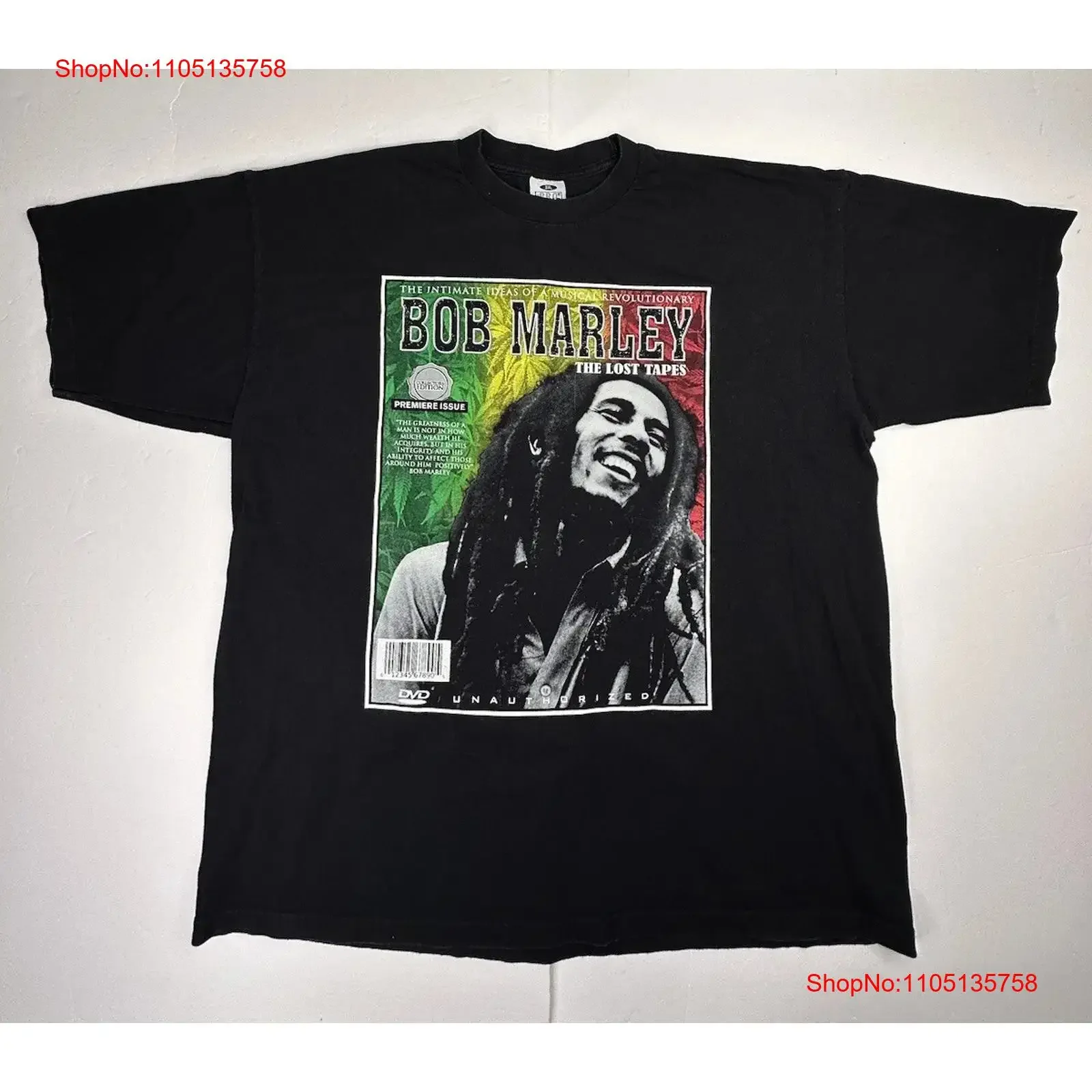 Bob Marley The Lost Tapes Pro Club camiseta pesada negro XXXL 3XL vintage lavado cómodo ligeramente versátil Unisex suave
