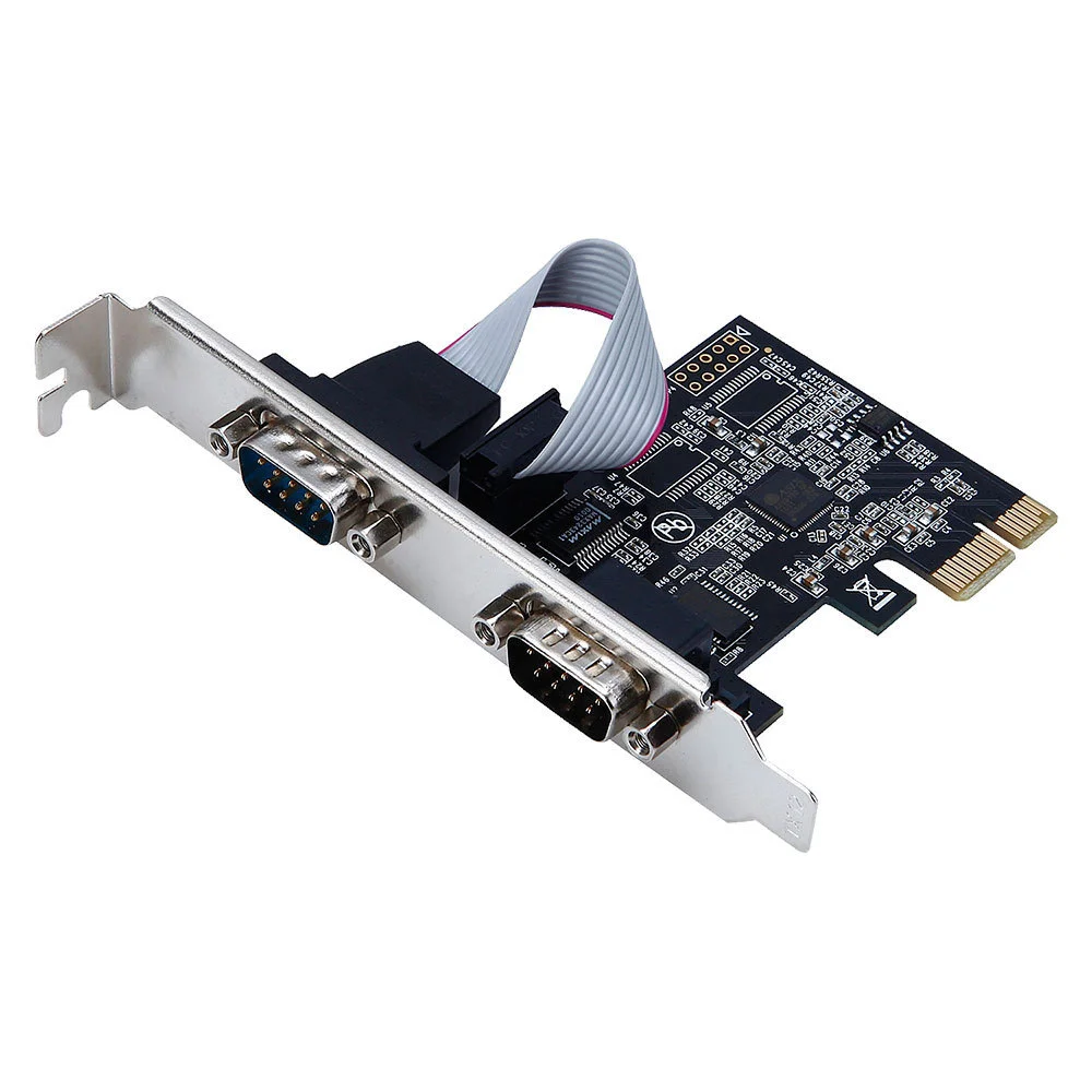 Pcie To Two Serial Ports RS232 Interface Industrial Control Computer Expansion Card Computer Adapter PCI-E Serial Card