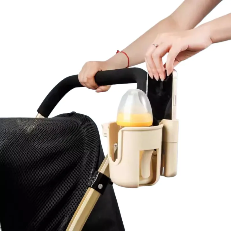 Universal Stroller Cup Holder Phone Mount 2 in 1 Handlebar Organizer Basket with Adapter for Bike Tricycle Accessories