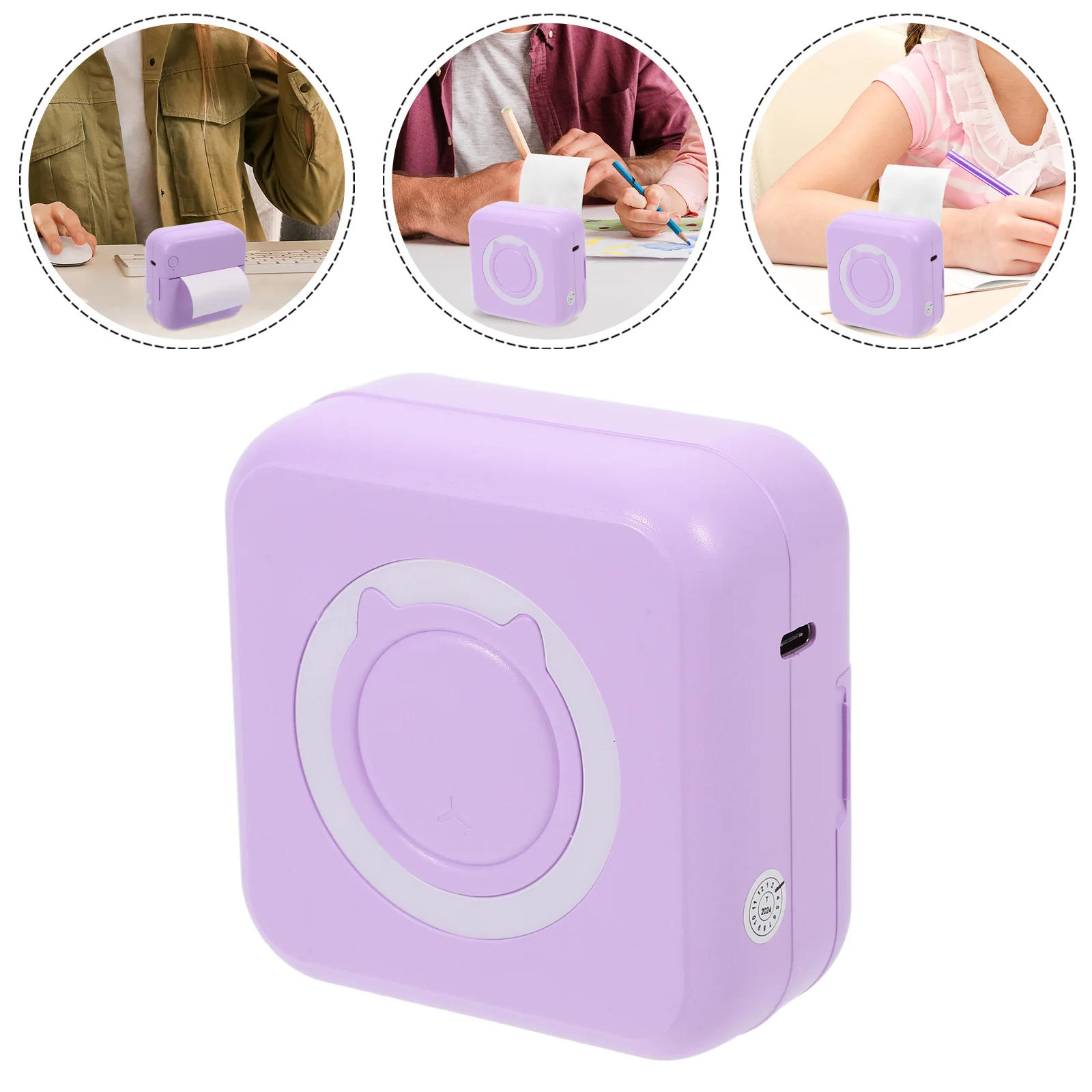 

Mini Portable Thermal Printer Pastel Color Compact Wireless Printing for Study Scrapbook Projects Long Life