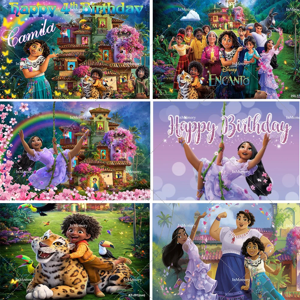 

Disney Encanto Photography Backdrops Mirabel Isabella Girls Birthday Party Background Kids Baby Shower Cake Table Banner Custom