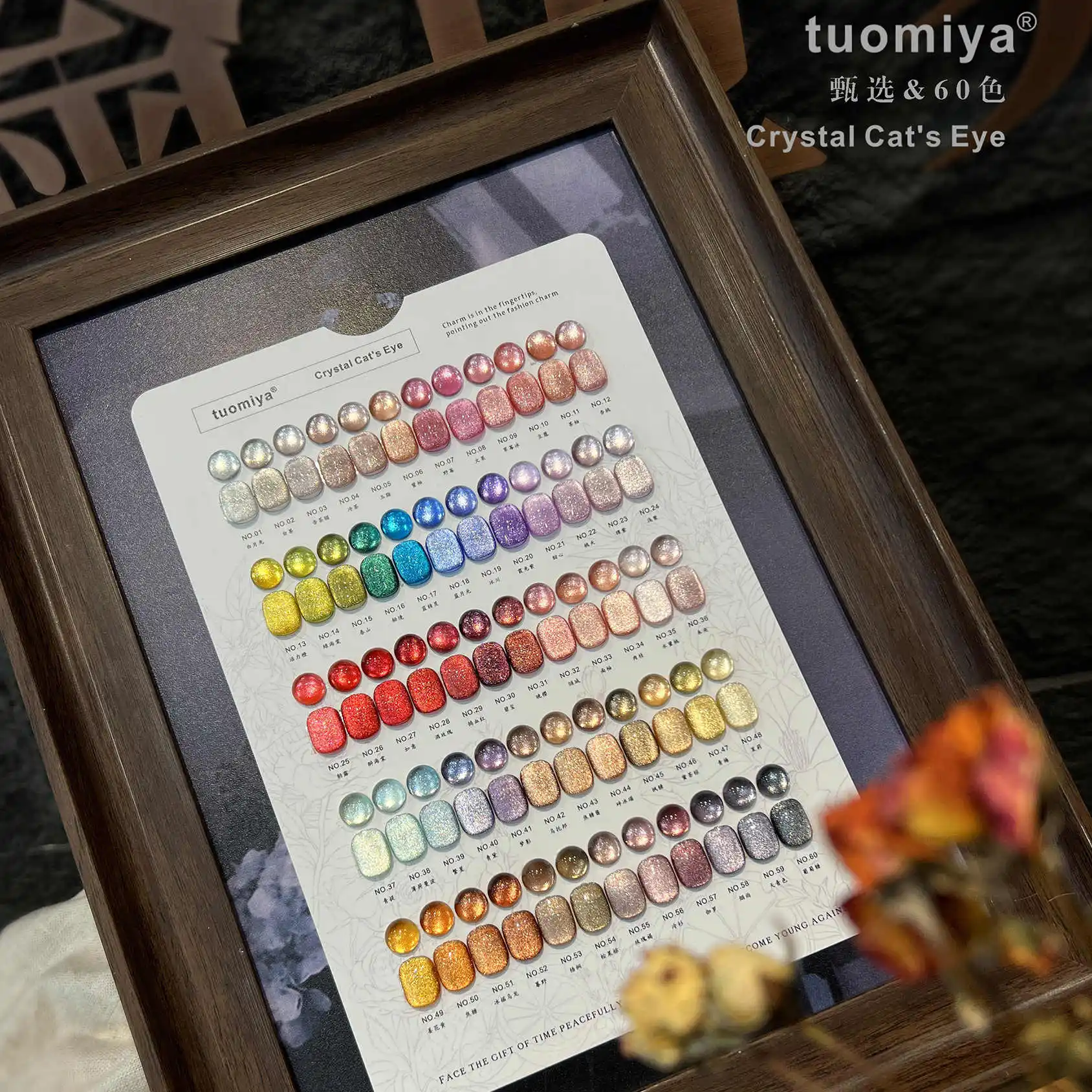 TUOMIYA 2025 جديد رائجة البيع موضة مسمار الفن كيت 60 ألوان كريستال عين القط غير سامة UV جل صالون الأظافر مجموعة بالجملة
