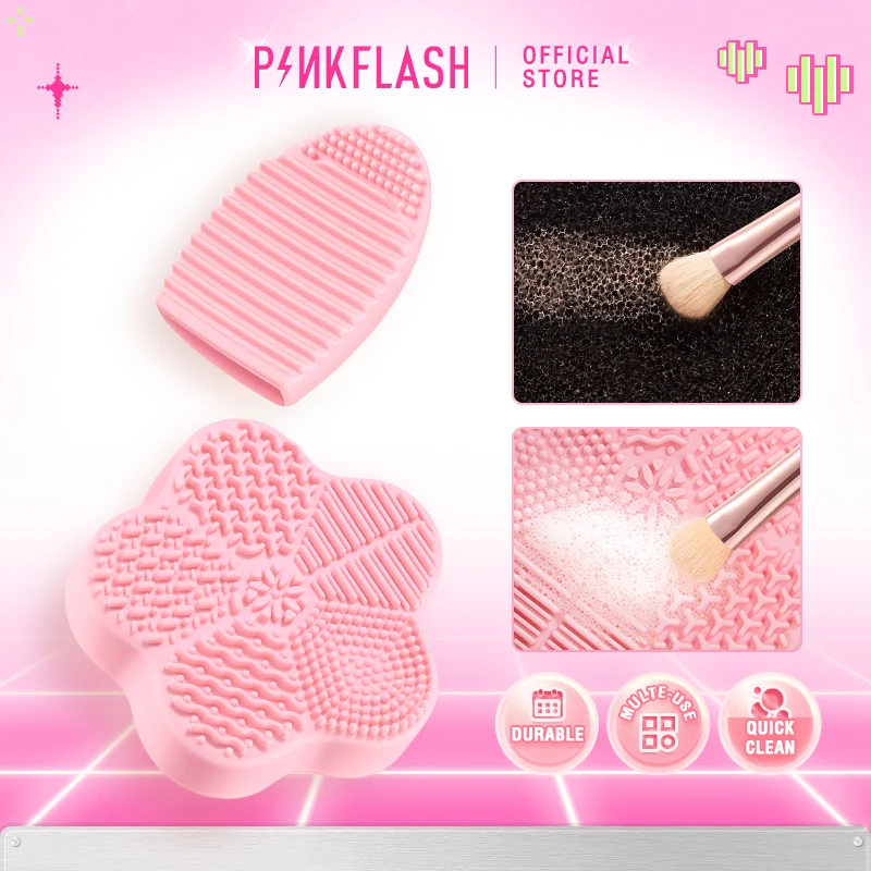 

PINKFLASH Multi-functional Silicone Makeup Brushes Cleaner Portable Dry Wet Multi-purpose Soft Washing Brush Cleaning Mat Tools