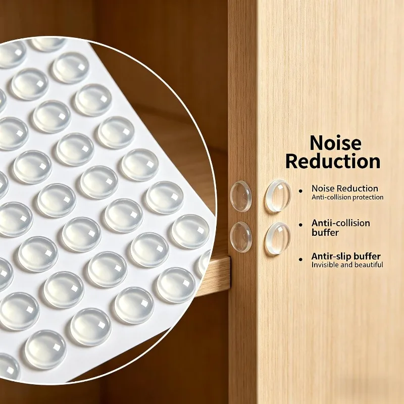 100Pcs Clear Self Adhesive Door Stopper Rubber Damper Buffer Cabinet Bumpers Silicone Furniture Pads Cushion Protective Pads