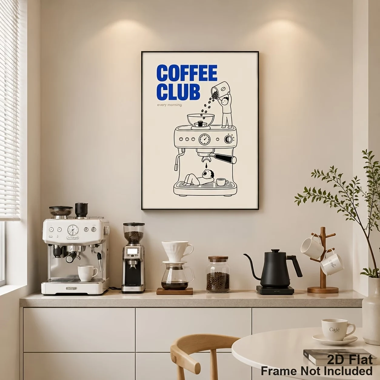 Modern Coffee Club Funny Espresso Machine Wall Art Print Canvas Painting Poster Picture For Living Room,Bedroom Home Decor