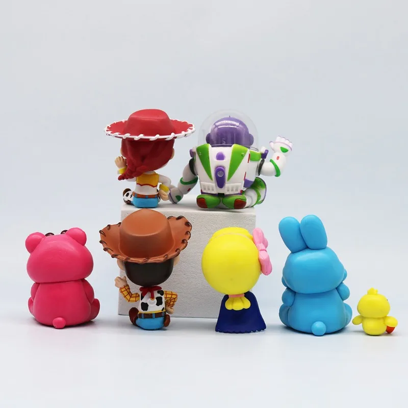 7pcs/set Disney Toys Story Woody Buzz Lightyear Losto Jessie Movie Cartoon Action Figure Collectible Model Toys Brithday Gifts