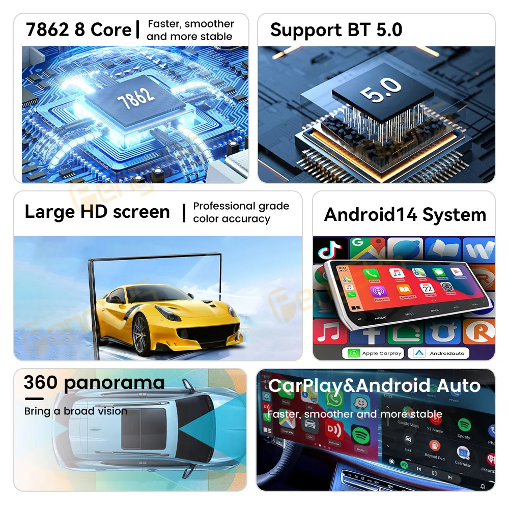Qualcomm Andriod Screen For Porsche 718/Boxster 2016-2023 Car Radio Wireless Apple Carplay Multimedia Player Touch Screen WIFI