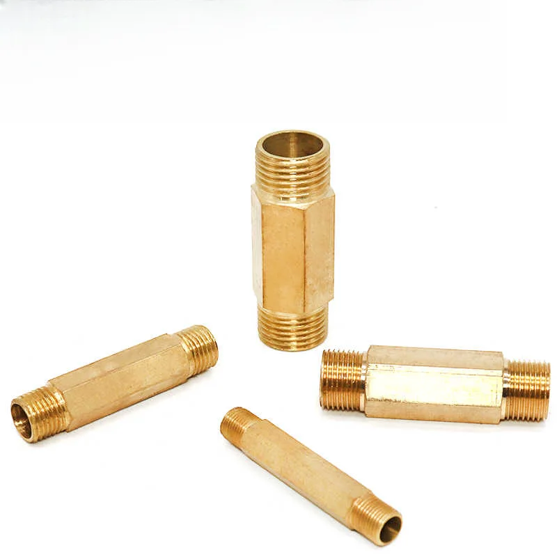 

1/8" 1/4" 3/8" 1/2" BSPP Male Equal Reduce Lengthen Brass Pipe Fitting Total Length 60mm