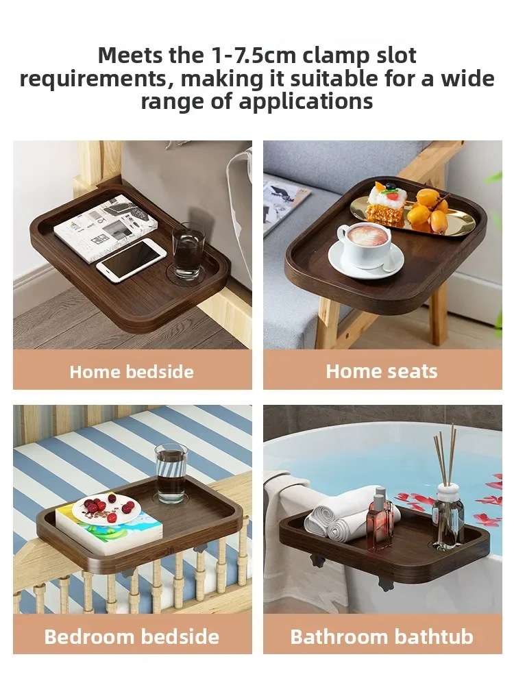 Solid wood bedroom bedside rack No punching projector Bedside rack Mobile phone storage baffle Creative storage rack Bamboo