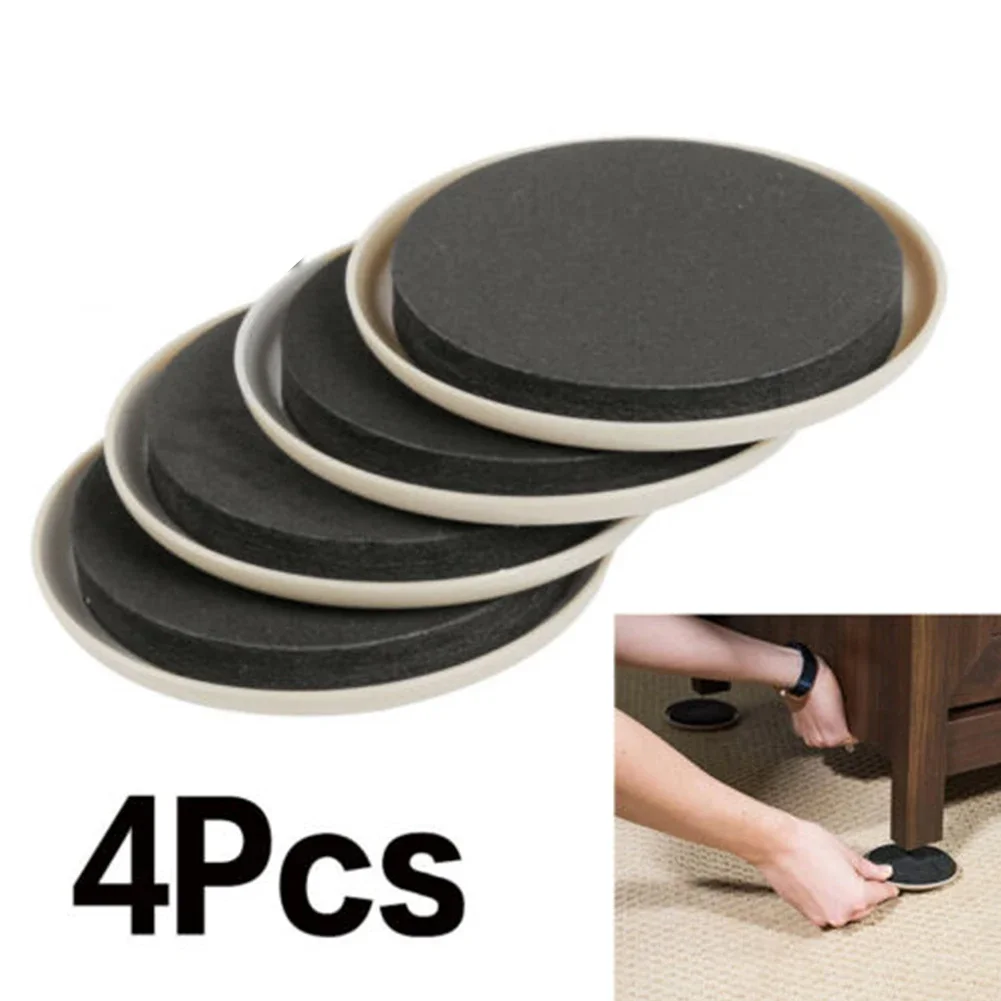 4X Round Furniture Sliders For Carpet Heavy Duty Furniture Slider Movers Gliders Bumper Pad Floor Protector For Table Sofa Leg