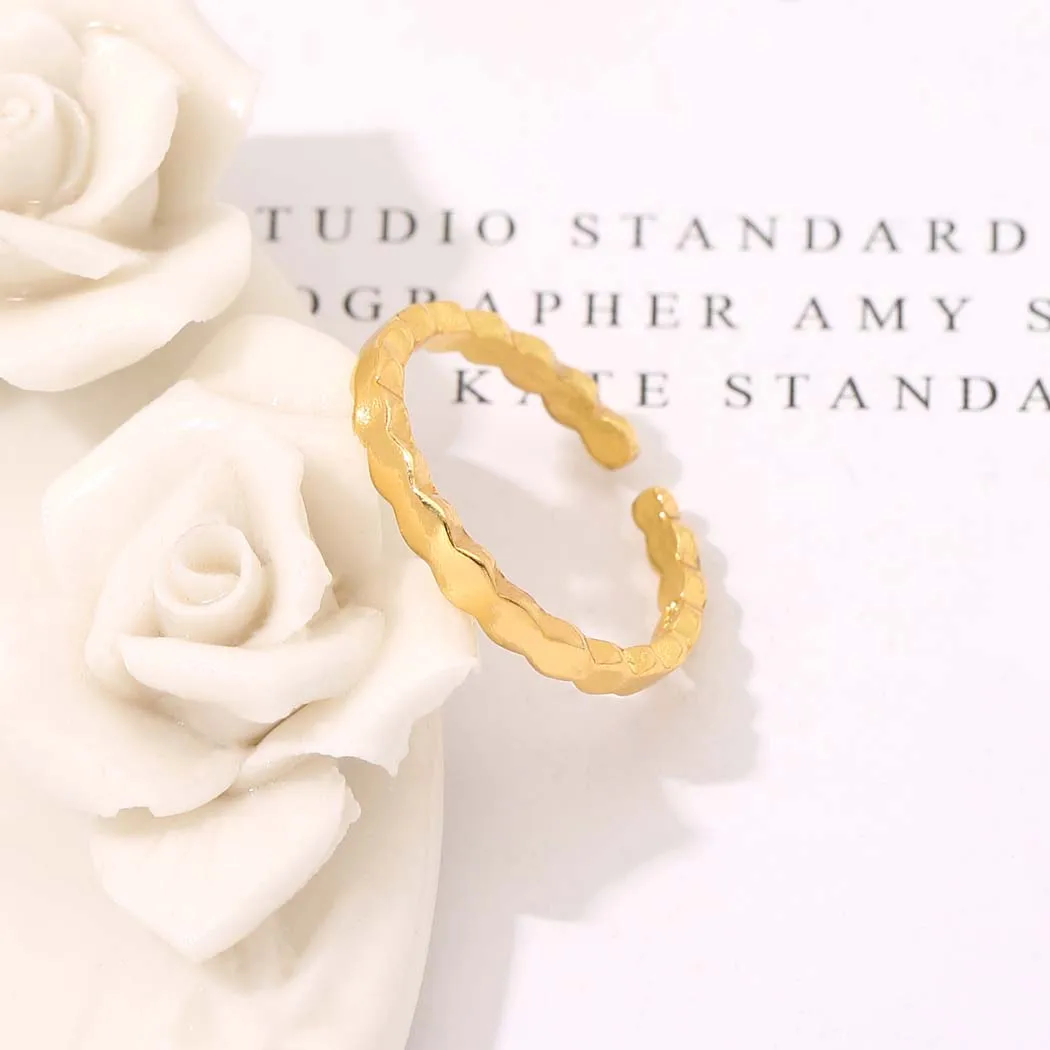 CHENGXUN Dainty Gothic Thin Opening Ring For Women Girls Boho Gold Plated Wedding Couple Stackable Finger Rings Mother Day Gift