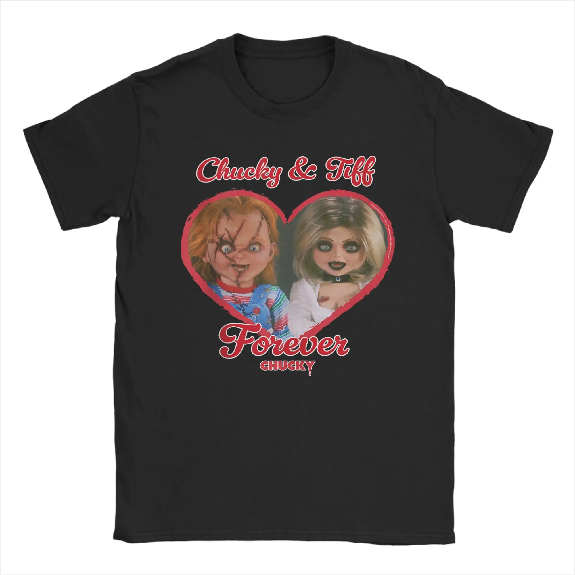 الرجال تشاكي و تيف للأبد القلب تي شيرت الملابس القطنية أزياء قصيرة الأكمام س الرقبة تيز هدية تي شيرت