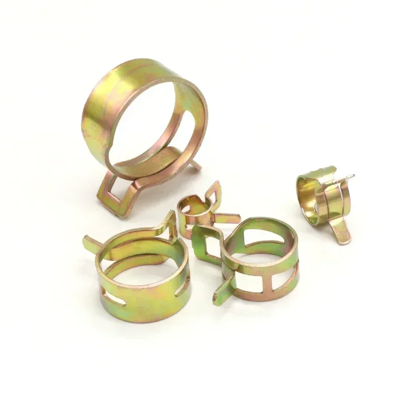 5/10/30pcs Hose Clamp Inner Diameter 5mm ~ 25mm 65MN Manganese Steel Galvanized Spring Elastic Steel Buckle Water Pipe Hoop