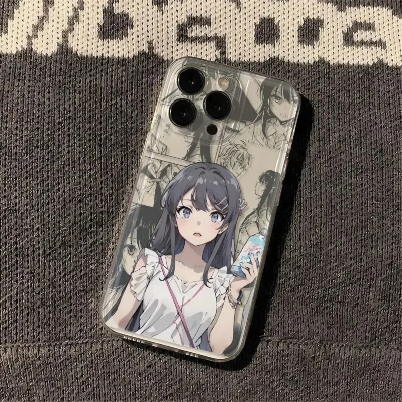 Animation Sakurajima Mai Handyhülle für Apple iPhone 16 15 14 13 12 11 17 18 Pro Max Plus Japan Bunny Girl Senpai weiche Hülle