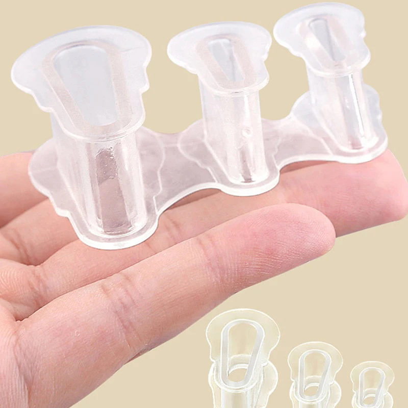 

1Pair Silicone Gel Straightener Two Hole Toe Separator Fingers Protector Bunion Adjuster Hallux Valgus Foot Care Pedicure