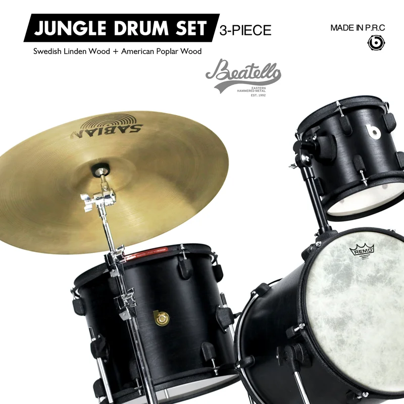 مجموعة طبلة الإيقاع المعدنية المحمولة المكونة من 3 قطع من بيتيلو، مجموعة أدوات نادي الغابة المكونة من 3 طبلات سهلة الحمل #3