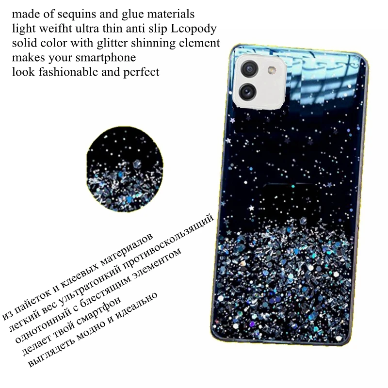 Luxury Bling Glitter Soft Phone Case For Samsung Galaxy A03 A 03 03A  A035F A035F/DS Twinkle Back Cover For SamsungA03 Silicone