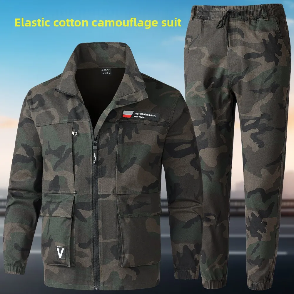

New elastic workwear men's suit anti scald welding suit single piece labor protection suit outdoor casual pants
