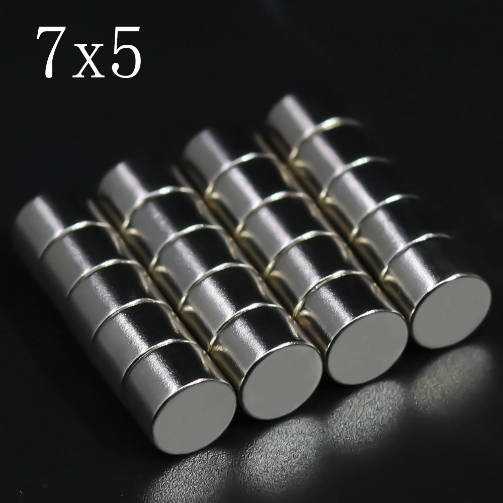 5/10/20/50/100Pcs 7x5 Neodymium Magnet 7mm x 5mm N35 NdFeB Round Super Powerful Strong Permanent Magnetic imanes Disc