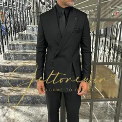 Stylish Men's Suitsuit Slim Fit Korean Style Black Western-style Clothes Casual Jacket Trousers For Young Fashionable Men