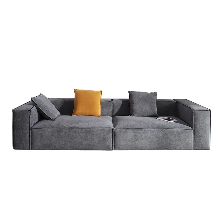 

Customizable Italian minimalist square sofa living room straight row tofu module fabric sofa Nordic retro wick