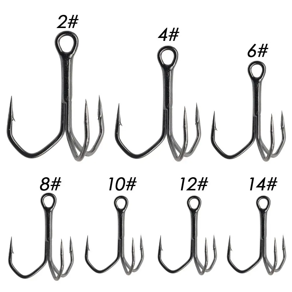 10Pcs/Set New Anti-rust Ahite Nickel  Super Sharp Fishhooks Treble Fishing Hook High Carbon Steel Matte Tin Hooks Fishing Tackle