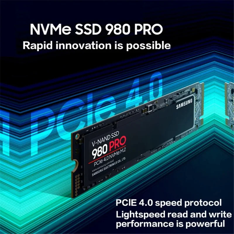 Imagem -03 - Estado Sólido Interna Disco Rígido Pcie Gen 4.0x4 980pro 8tb Ssd Nvme M.2 2280 1tb 2tb 4tb Apto para Ps5 Portátil pc Desktop Unidade de