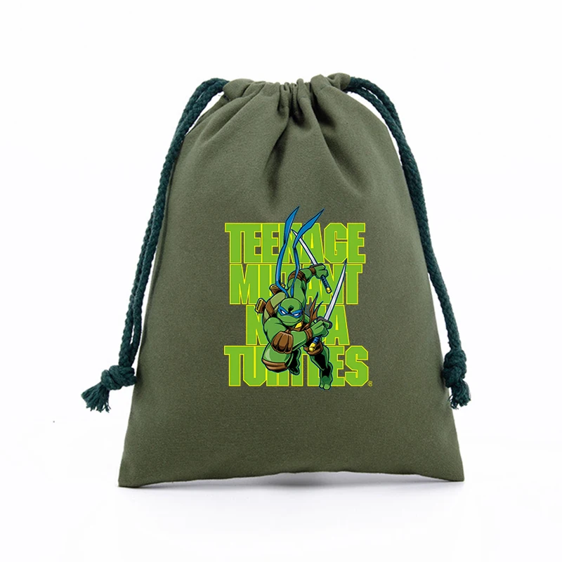 Teenage Mutant Ninja Turtles Drawstring Bag Anime Merch Boy Girls Candy Jewelry Pouch Cute Dustproof Makeup Packing Bags Gift