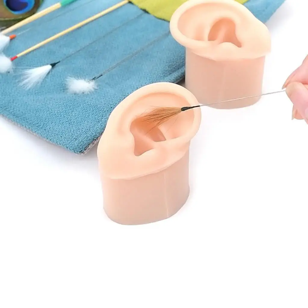 Modèle d'oreille en silicone simulé, avec base, canal profond, texture délicate, pour l'entraînement