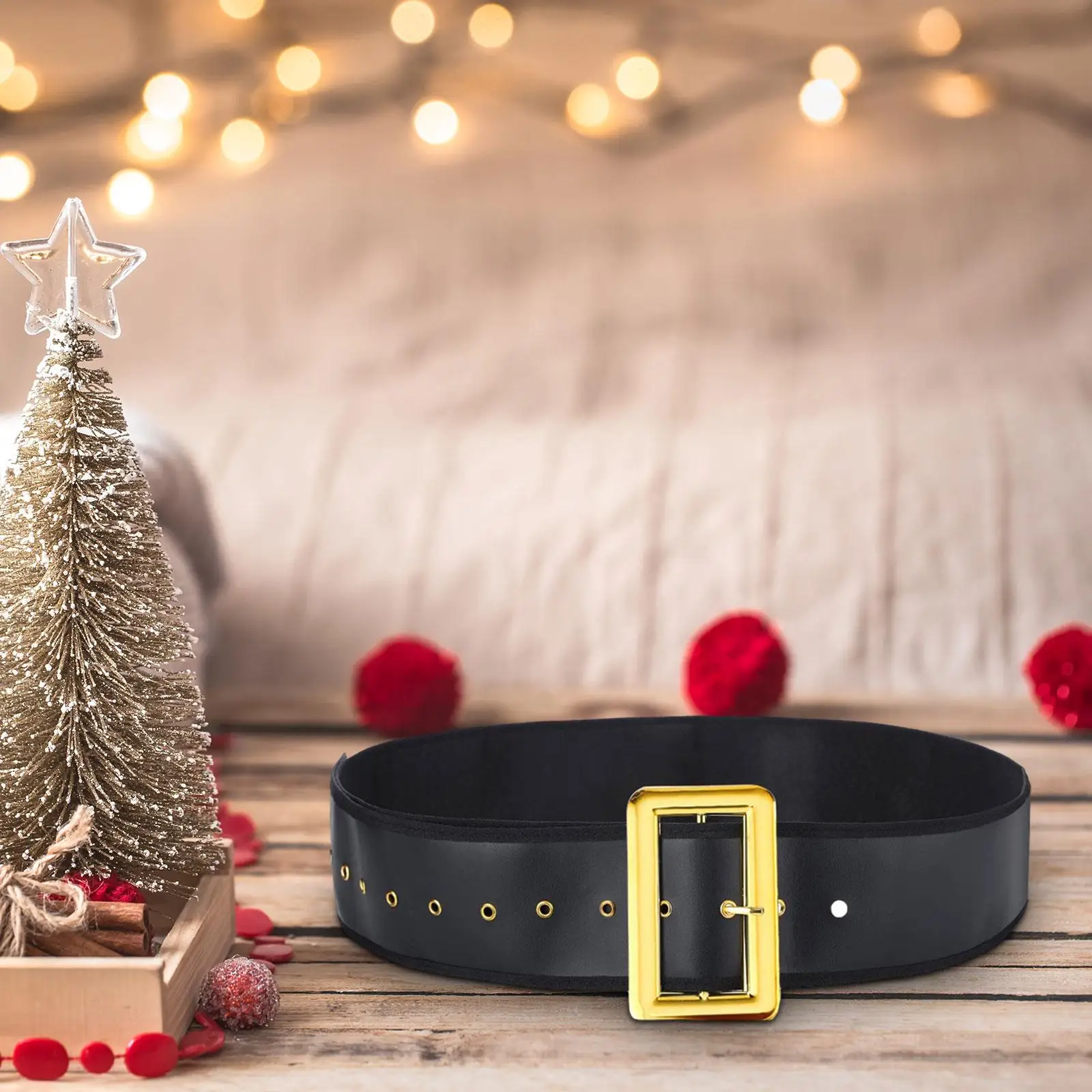 PU Leather Decor Elf Belt Christmas Santa Belt Santa Claus Belt for Christmas Fancy Dress Carnivals Stage Performance Masquerade
