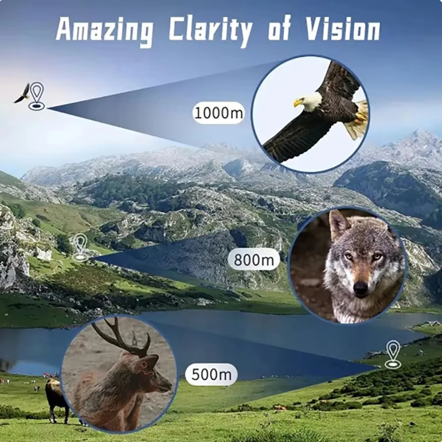 10-300x40 Zoom Telescope HD 4K Portable Strong Long Range Professional Monocular with BAK4 Prisms Ideal for Hunting Camping