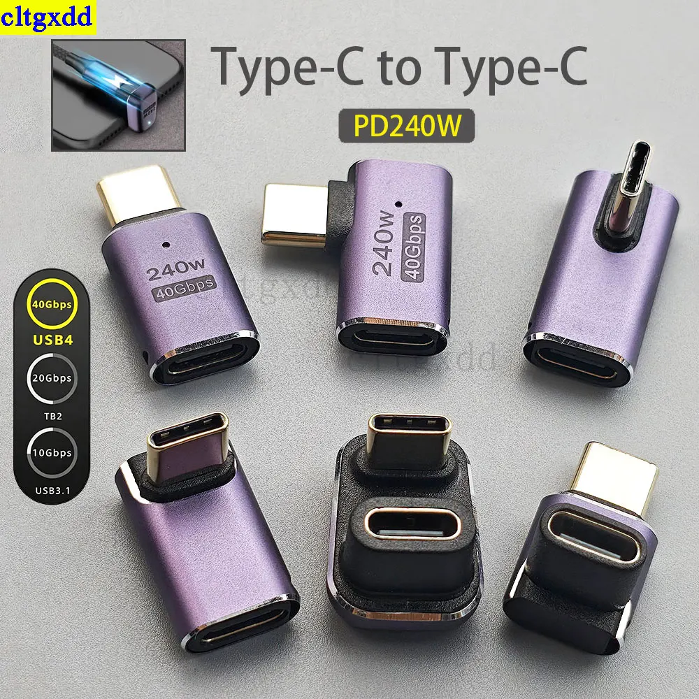 Cltgxdd 1piece USB 4.0 PD 240W 8K 60Hz charger connector for Macbook 40Gbps high-speed USB C OTG U-shaped male femaleadapter
